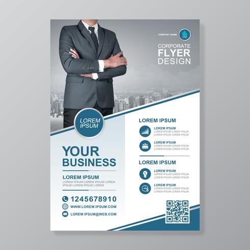 Business cover a4 template and flat icon for a report and brochure design, flyer, banner, leaflets decoration for printing and presentation vector illustration