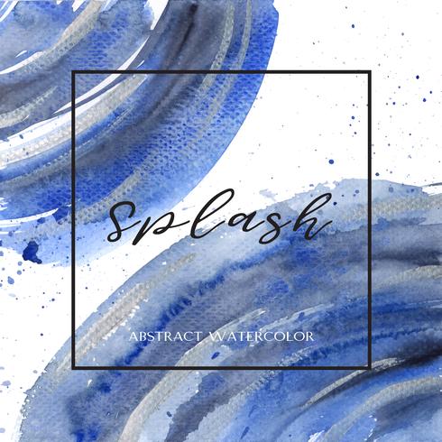 Indigo, Ultra marine color watercolor and gouache background texture banner design splash grunge,space with text print vector illustration wallpaper.