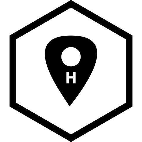 Diseño de icono de ubicación de hospital vector