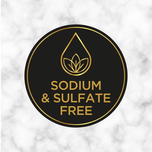 Sodium and sulfate Free icon for labels of shampoo, mask, conditioner and other hair products.  vector