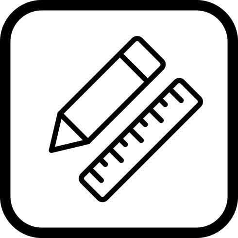 Pencil &amp; Ruler Icon Design vector