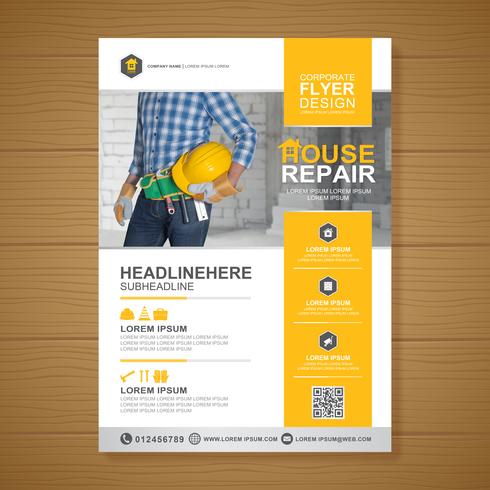 Construction Tools Cover A4 Template And Flat Icons For A Report And Brochure Design Flyer Banner Leaflets Decoration For Printing And Presentation Vector Illustration Download Free Vectors Clipart Graphics Vector