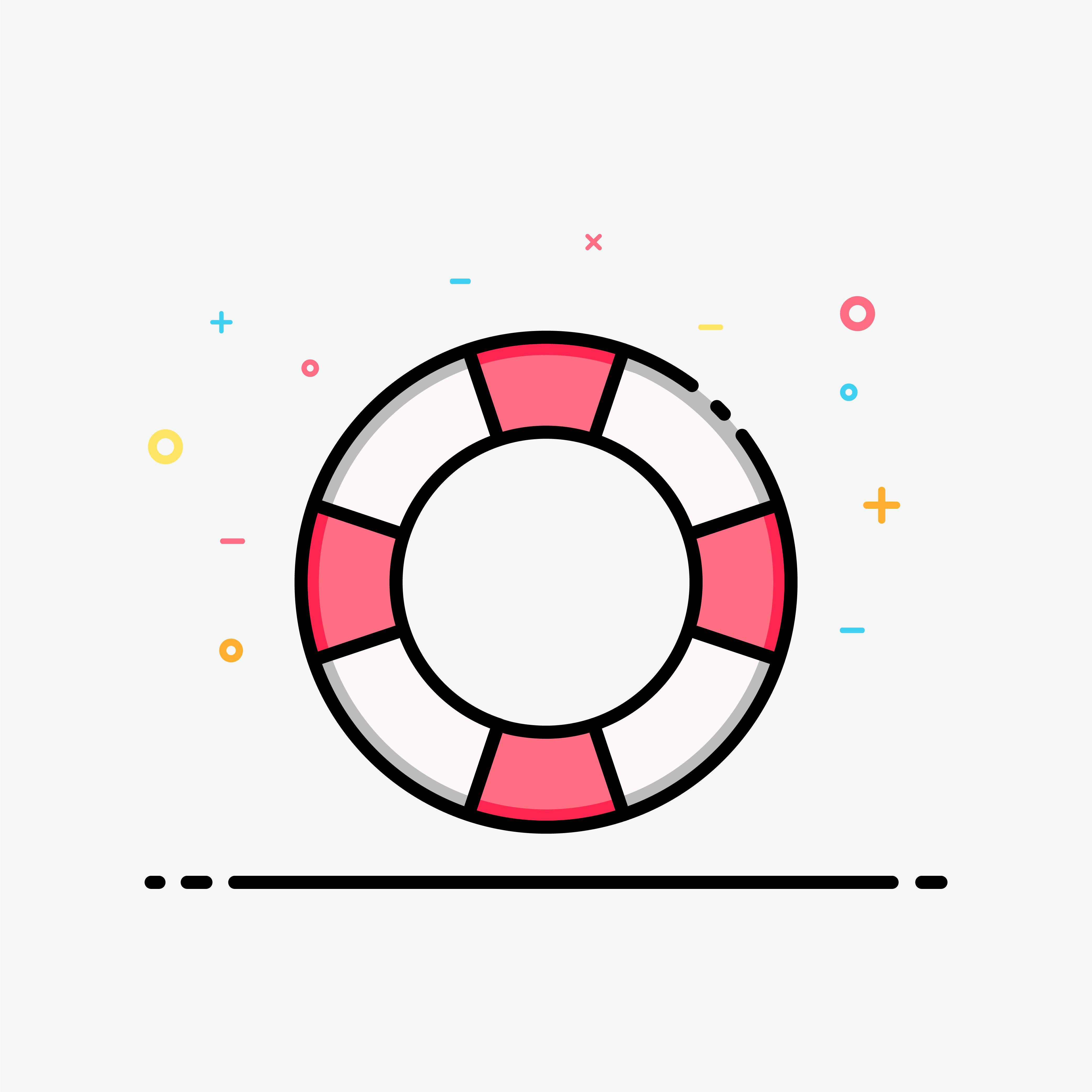 Download Life ring icon in filled outline style for decorated in ...