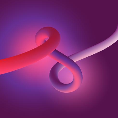 Abstract design background with 3D style flowing shape vector