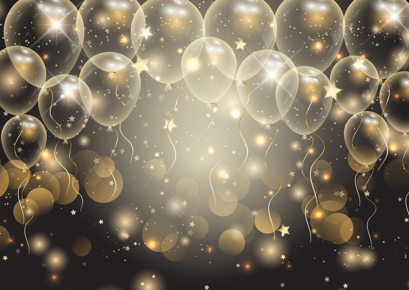 Celebrations background with gold balloons 502823 Vector Art at Vecteezy