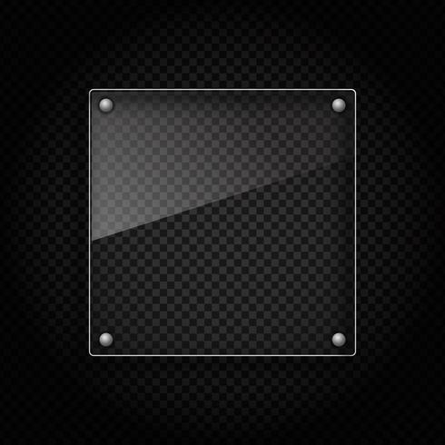Glass plate on metallic background vector