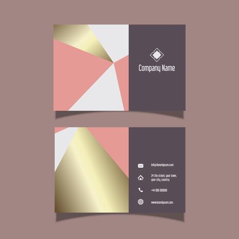 Elegante diseño de tarjetas de visita con estampado dorado. vector