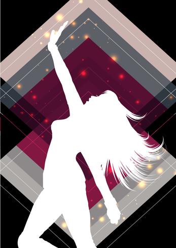 Female silhouette on an abstract background vector