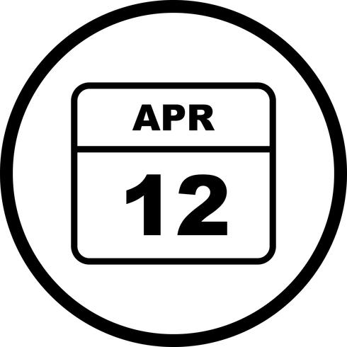 April 12th Date on a Single Day Calendar vector