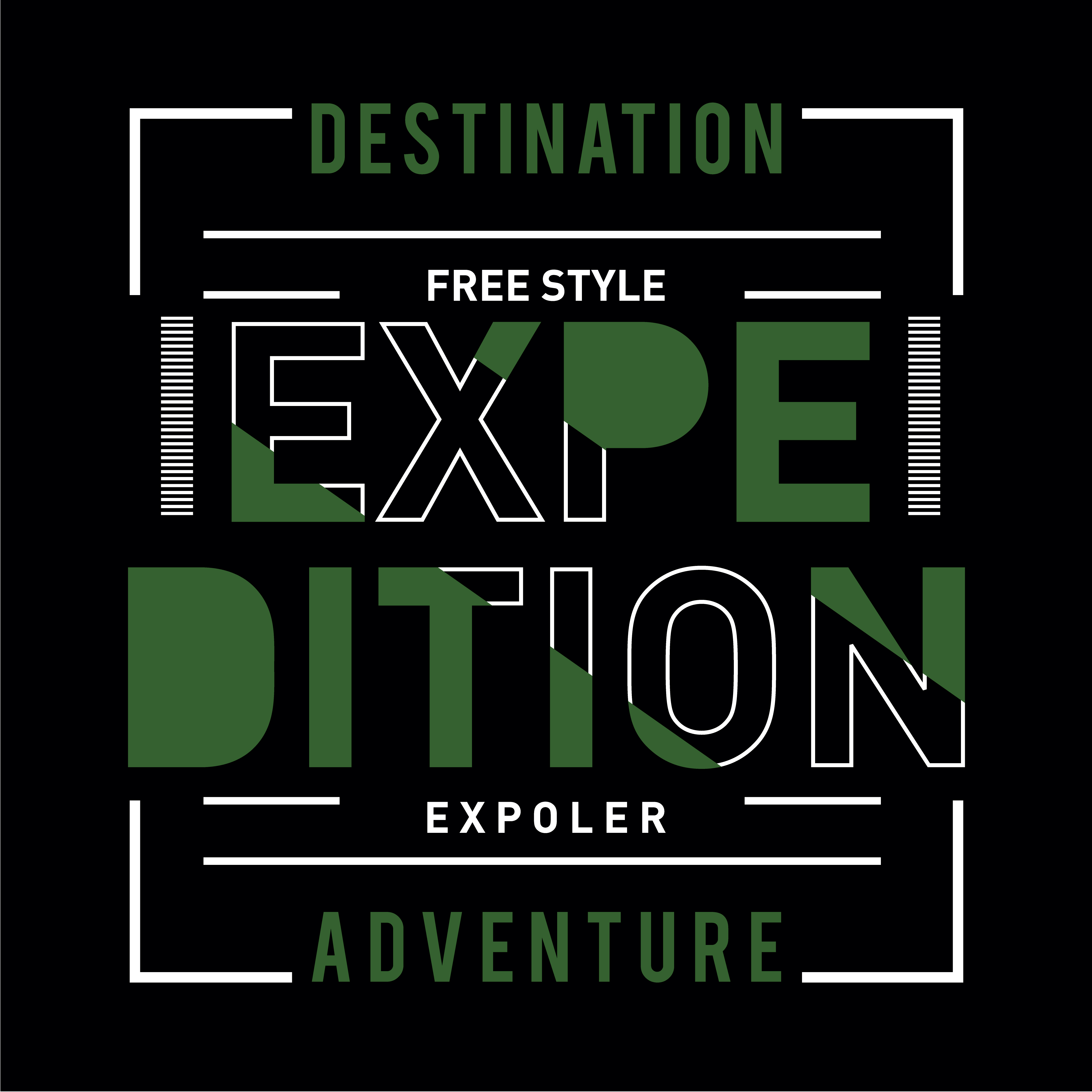 Tee Element Vintage Expedition Adventure Nature Typography