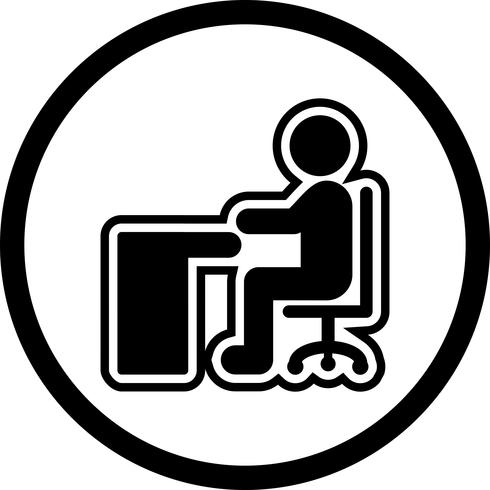 Sitting on Desk Icon Design vector