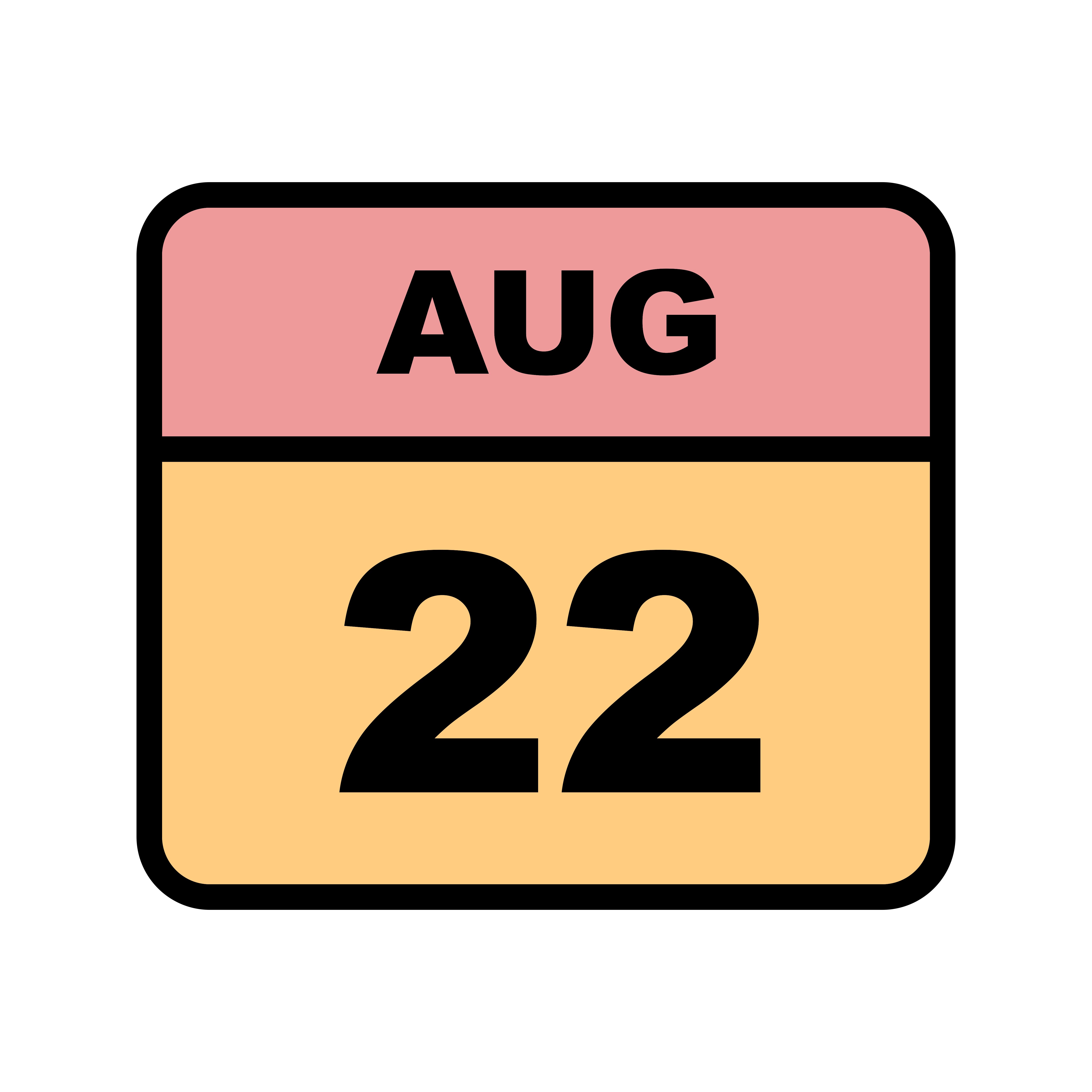 August 22nd Date on a Single Day Calendar 503769 Vector Art at Vecteezy