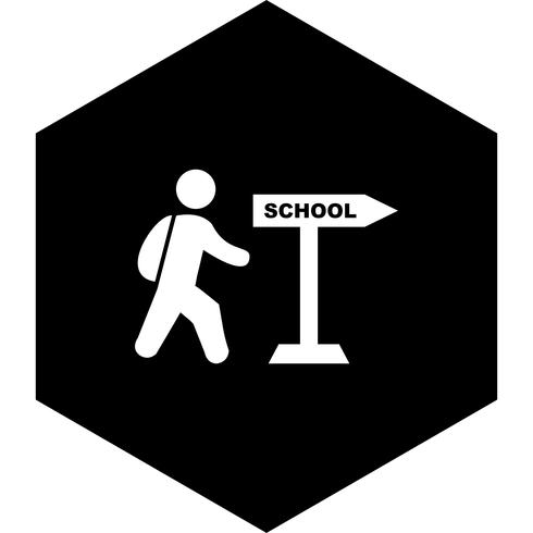 Caminando a la escuela icono de diseño vector