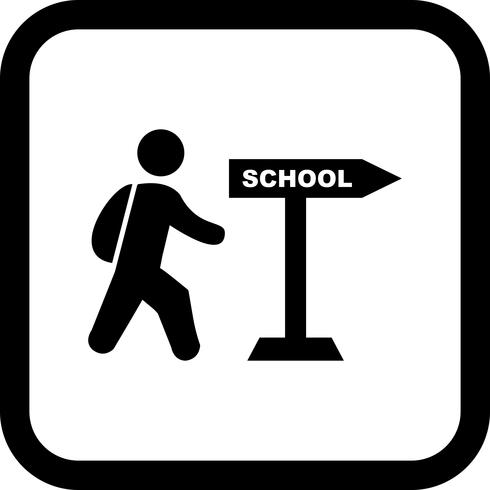 Caminando a la escuela icono de diseño vector