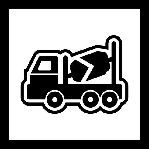 Concrete Mixer Icon Design vector