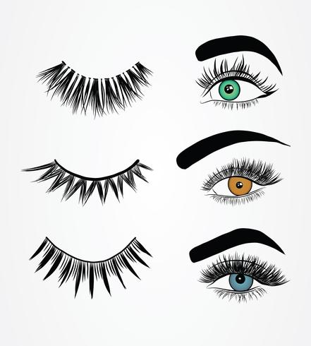 False Eyelashes Styles Vector Pack