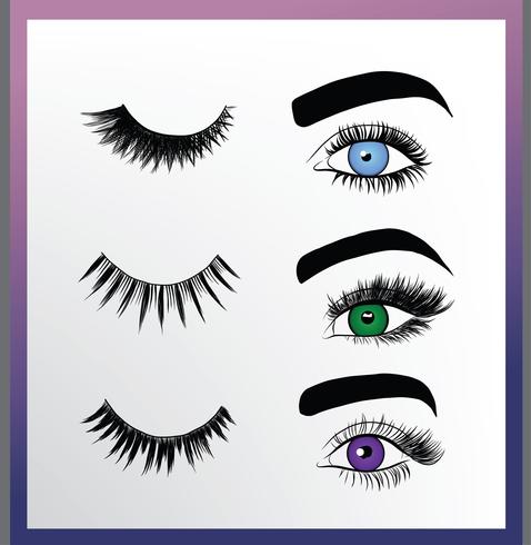 False Eyelashes Styles Vector Pack