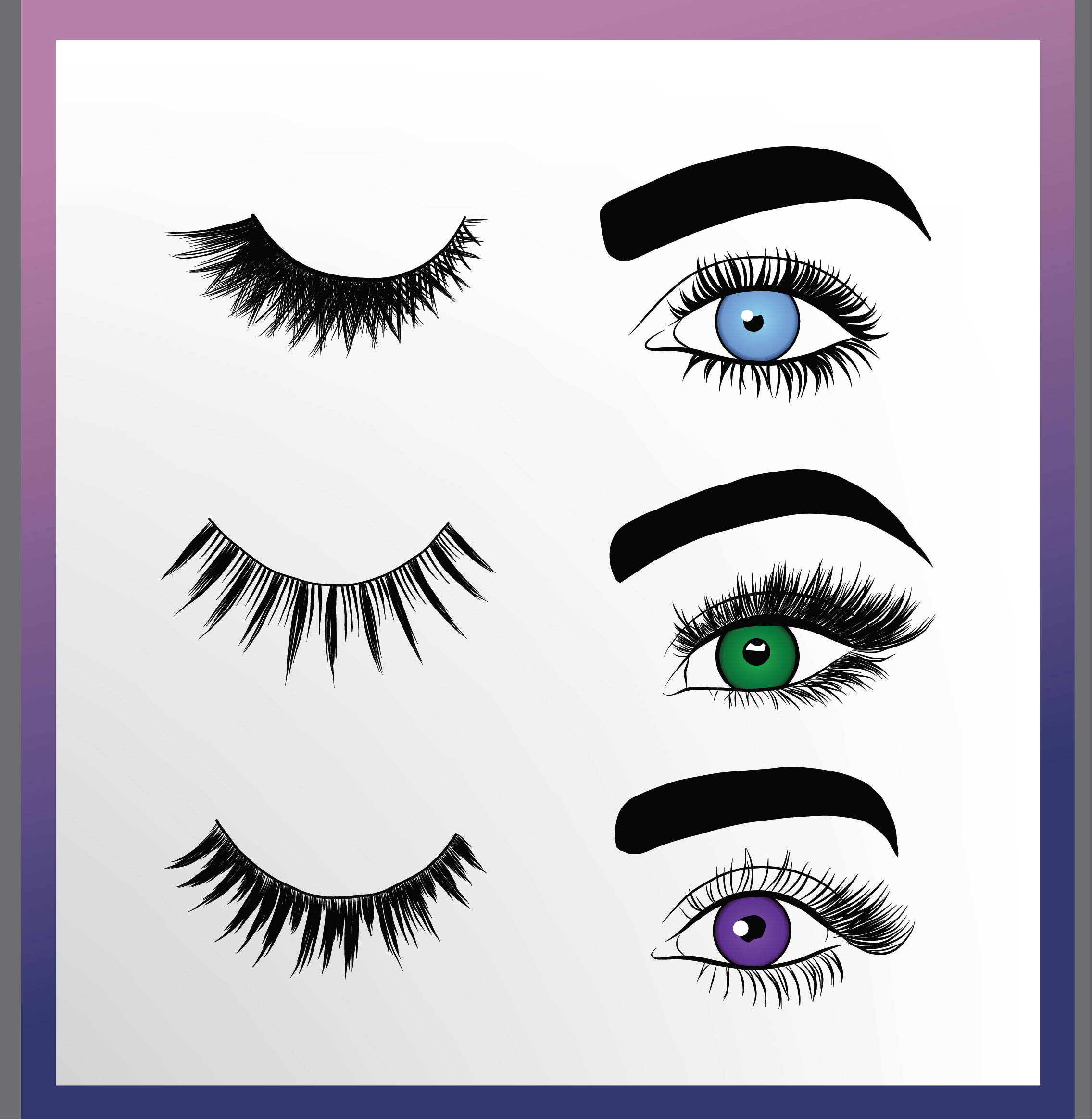 False Eyelashes Styles Vector Pack 504203 Vector Art at Vecteezy