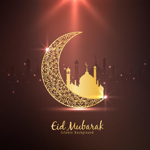 Abstract Eid Mubarak Islamic religious background vector