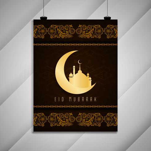 Folleto decorativo elegante abstracto Eid Mubarak vector