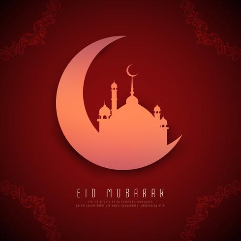 Abstract Eid Mubarak Islamic greeting background vector