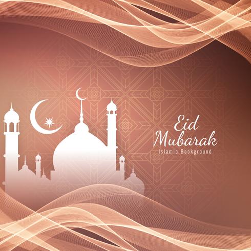 Resumen Eid Mubarak islámica saludo fondo vector