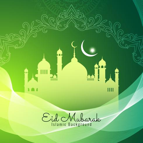 Abstract religious Eid Mubarak Islamic background  vector