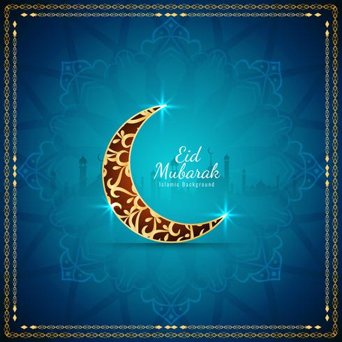 Abstract Eid Mubarak Islamic festival background vector