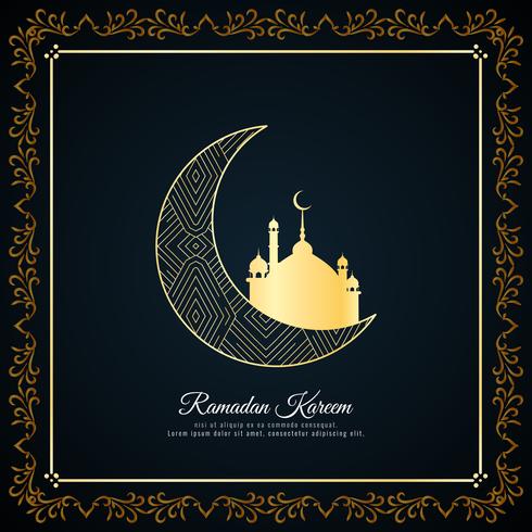 Resumen de fondo islámico saludo de Ramadan Kareem vector