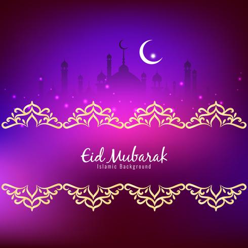 Abstract Eid Mubarak Islamic religious background vector