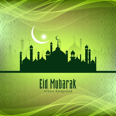 Diseño de fondo del festival Eid Mubarak con estilo abstracto vector