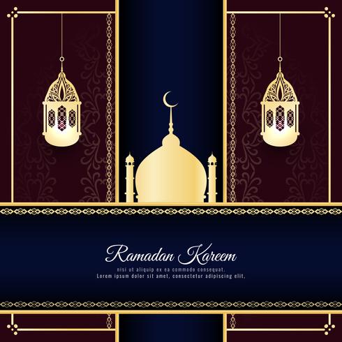 Resumen de antecedentes religiosos Ramadan Kareem con estilo vector