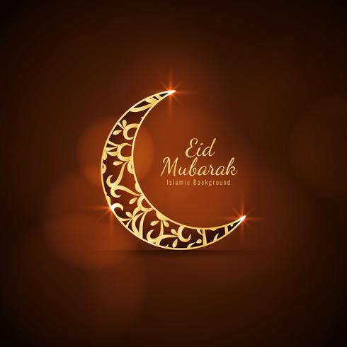 Abstract Eid Mubarak stylish greeting background vector
