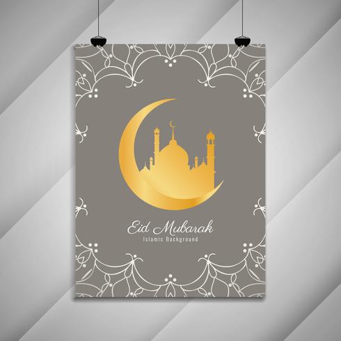 Resumen hermoso diseño elegante folleto Eid Mubarak vector