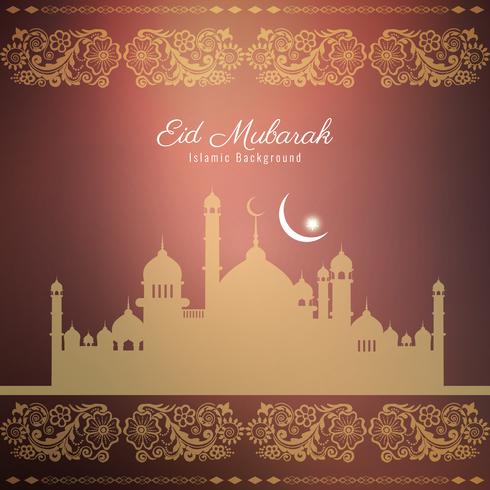 Abstract Eid Mubarak religious background design vector