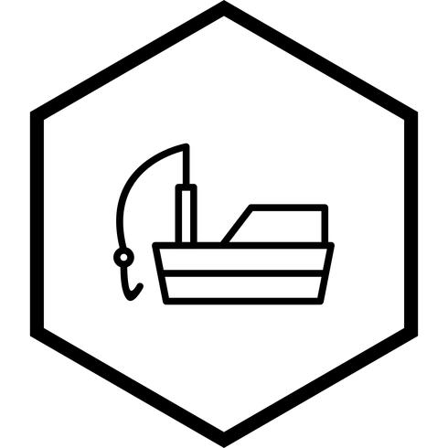 Diseño de icono de barco de pesca vector