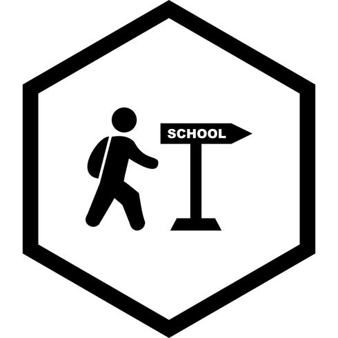 Caminando a la escuela icono de diseño vector