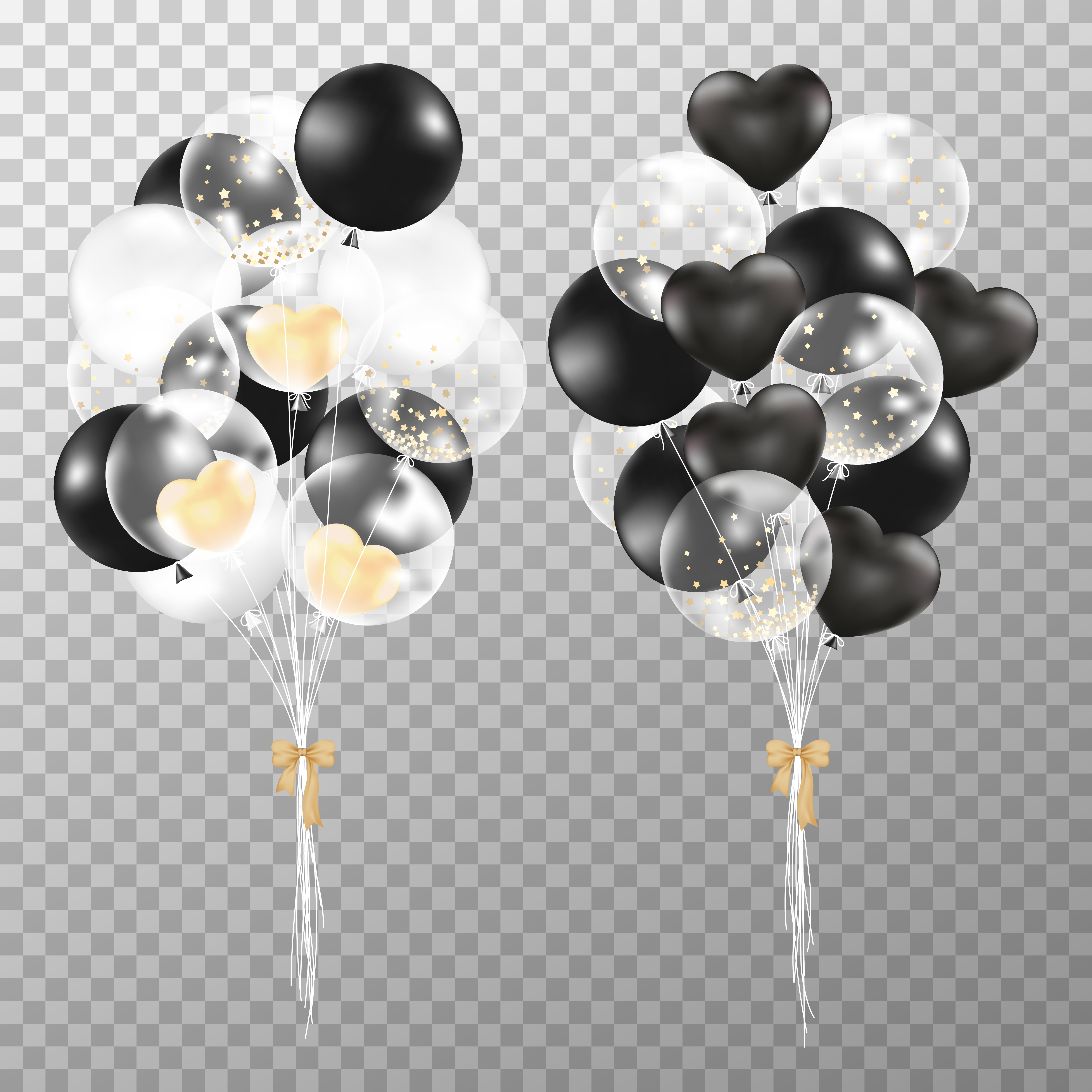 Balloons Black Background
