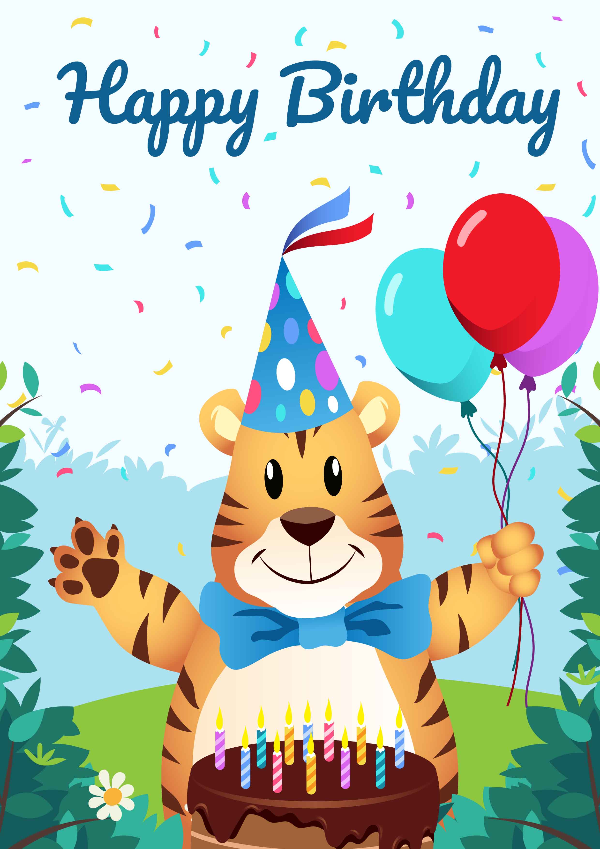 Happy Birthday Animal Cartoon