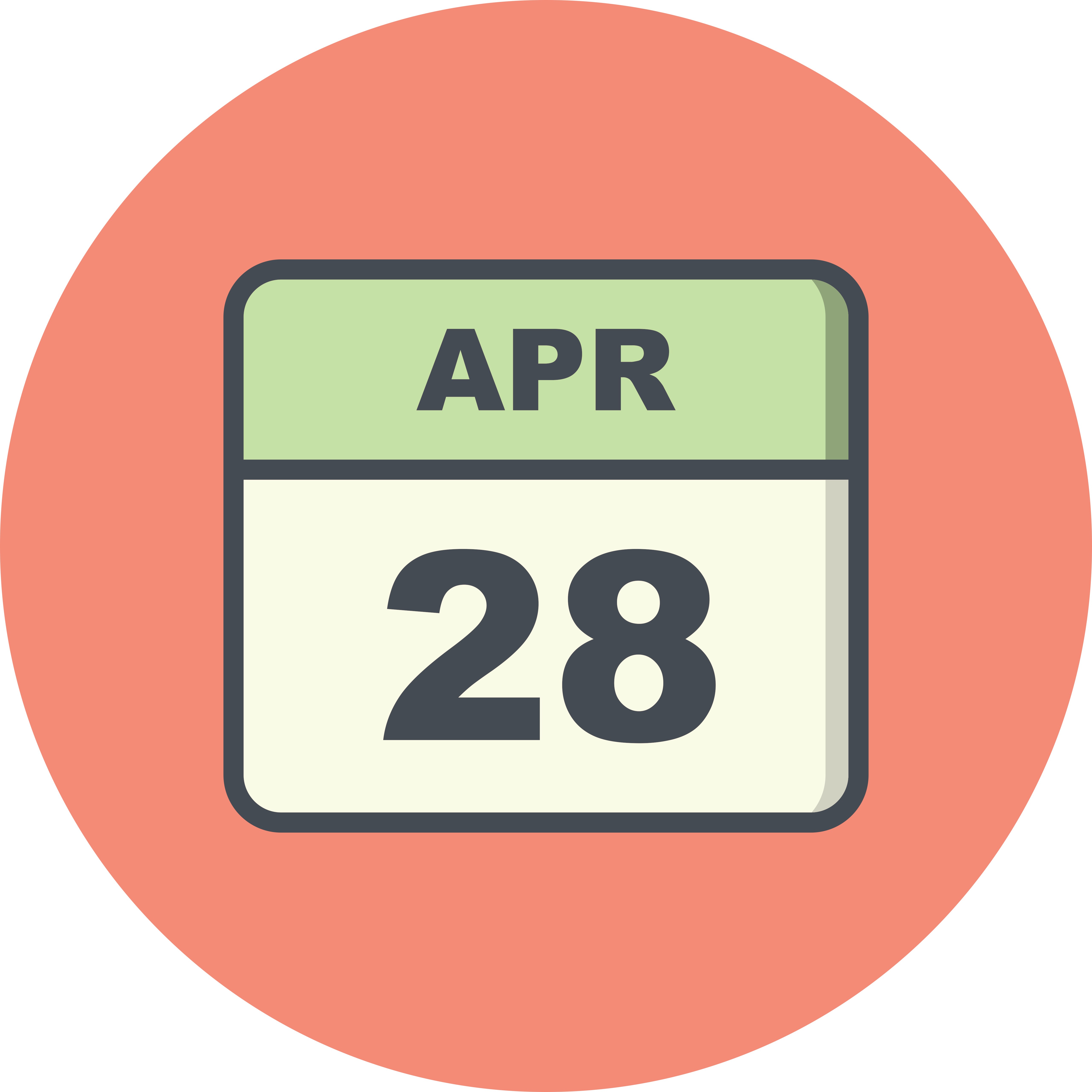 April 28th Date on a Single Day Calendar 504706 Vector Art at Vecteezy