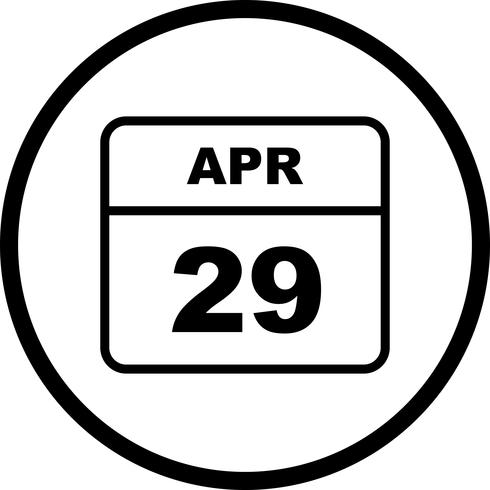 Fecha del 29 de abril en un calendario de un solo día vector