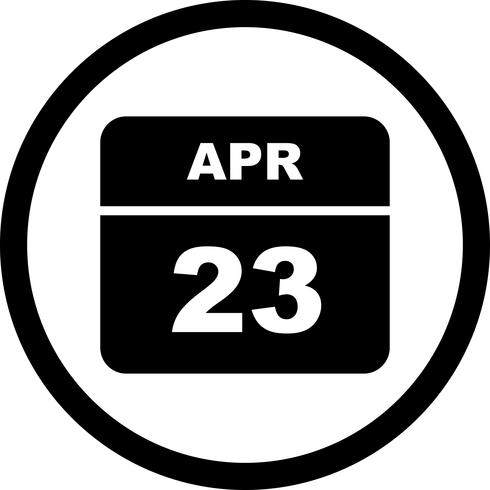 April 23rd Date on a Single Day Calendar vector