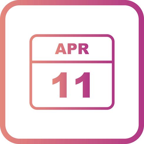 April 11th Date on a Single Day Calendar vector