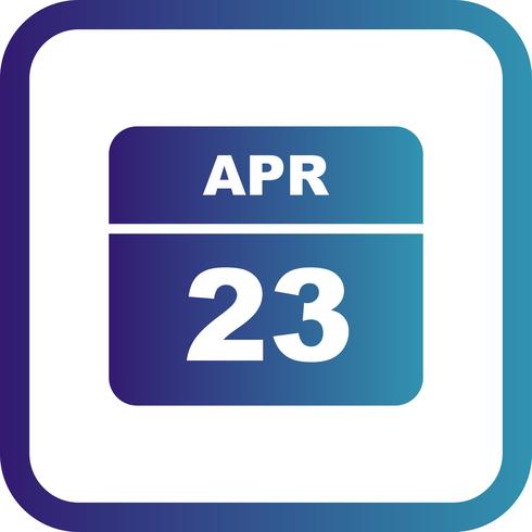 April 23rd Date on a Single Day Calendar vector