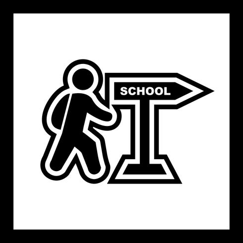 Caminando a la escuela icono de diseño vector