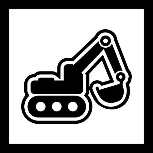 Excavator Icon Design vector