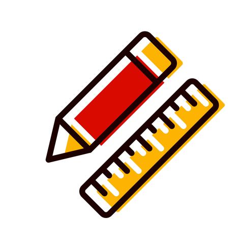 Pencil &amp; Ruler Icon Design vector