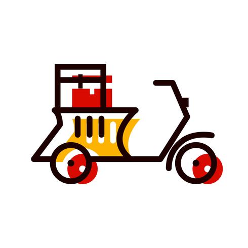 Delivery Motorbike Icon Design vector