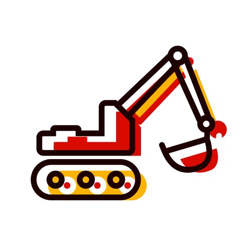 Excavator Icon Design vector