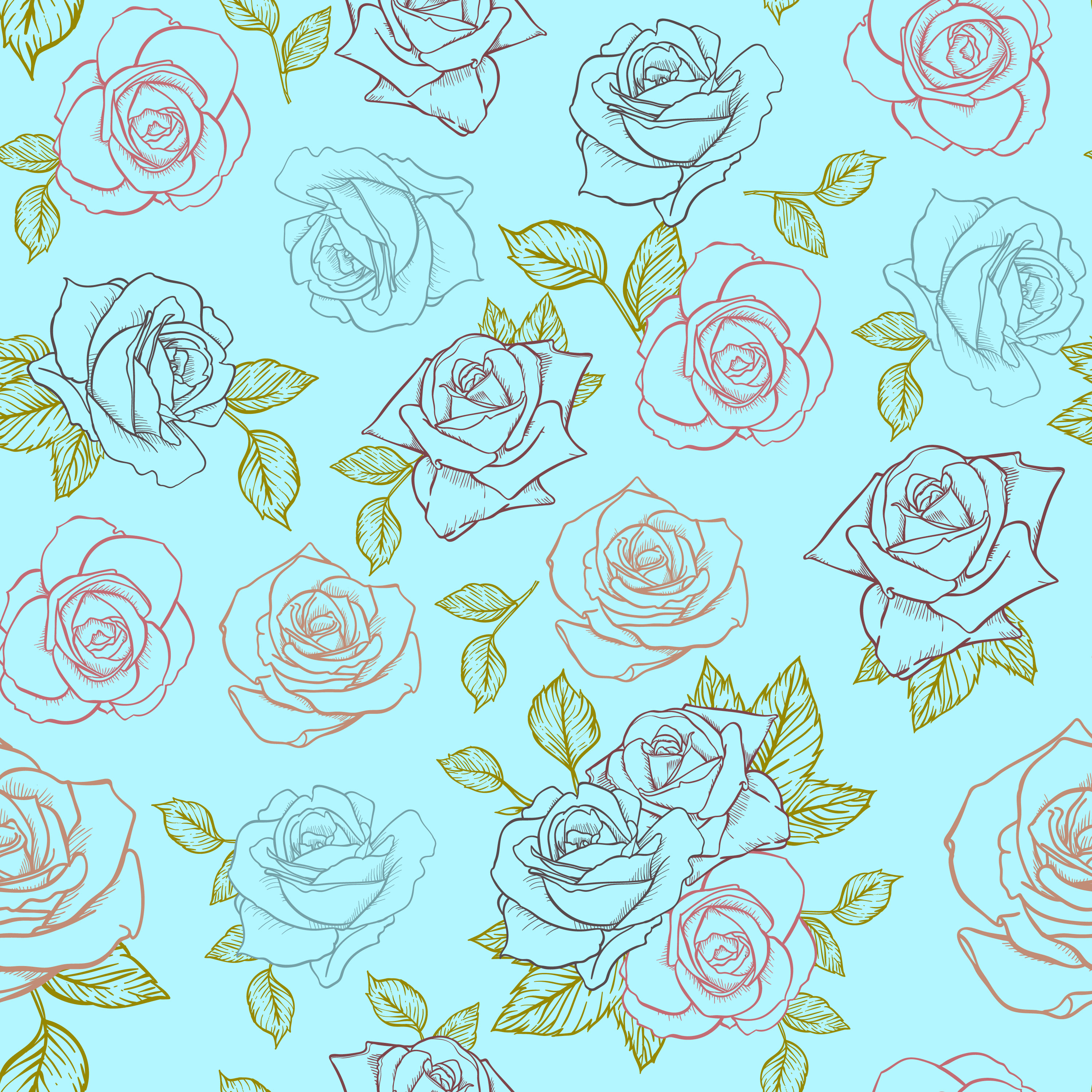 Download flower rose seamless pattern, vector floral rose seamless ...